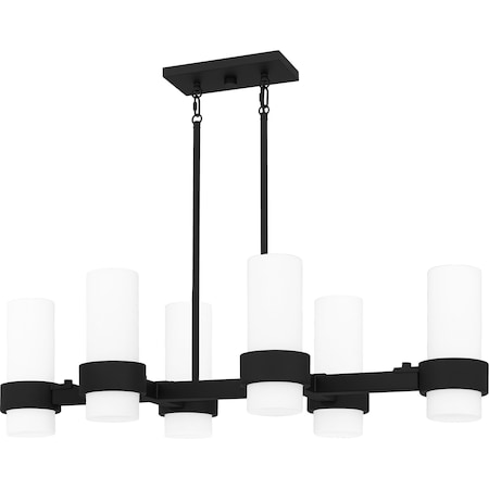 Quoizel Kimora Linear Chandelier 6 Lights Matte Black PCKIM636MBK